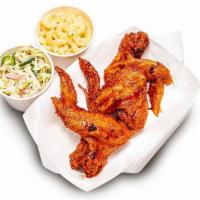 3 Piece Whole Wing · 3 whole wings served any style with choice 2 dipping sauces.