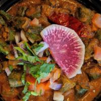 Okra Masala-Vegan · Okra masala is delicious and goes really well with potatoes, Indian spices with tomato based...