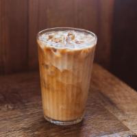 Iced Oolong Latte · Organic oolong tea lightly sweetened with coconut sugar, choice of milk