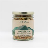 Turmeric Gold Tea Jar · Turmeric*, calendula*, chamomile*, ginger*, clove*, *organic