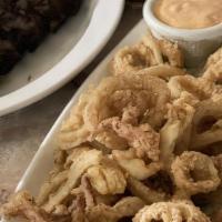 Calamari Medley · Lightly battered and flash fried served with fennel and remoulade.