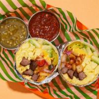 Build Your Own Breakfast Burrito · Build your own breakfast burrito with two scrambled eggs, crispy home fries, and your choice...