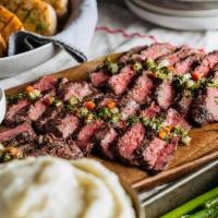 Chimichurri Grass Fed Steak Family Meal · our signature grass-fed and grass-finished steak grilled medium rare, drizzled with our fres...