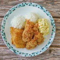 Seafood Platter · Fried Fish(2 pieces ) & Fried Panko Shrimp(5 pieces). Served with 2 scoops of steamed rice a...