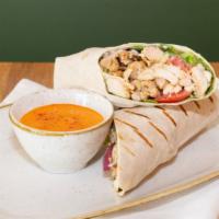 Chicken Gyros · Slow cooked, thinly sliced, marinated chicken. Served with lavash bread with lettuce, tomato...