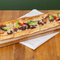 Vegetarian Pide  · Mozzarella, red & green bell peppers, olives and mushroom