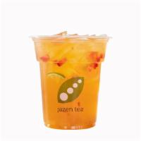 25Oz The Islander · Pineapple honey tea + aloe, lime & strawberry fruit bits