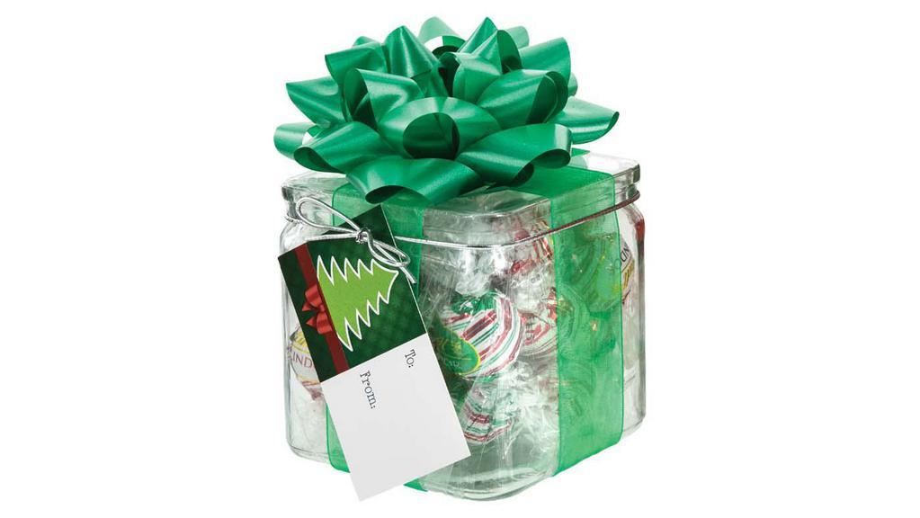 Lindt Truffles Chocolate Cube (1Ct) · Our Merry Munchies™ gift sets make perfect grab-and-go gifts. Each gift set includes 1 reusable glass jar filled with candy, sheer organza ribbon, 1 large satin bow, and 1 To/From tag attached with metallic string.