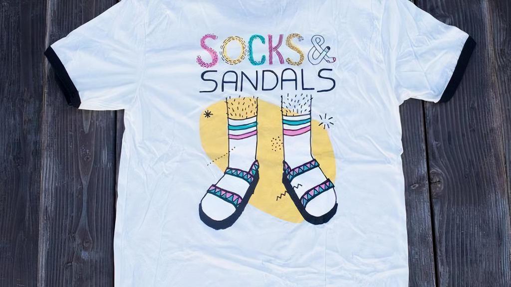 Socks & Sandals Ringer Tee · 