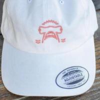 White Dad Hat · White w/ Coral
