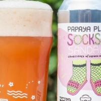 (4pk) Papaya Plum Socks & Sandals · DDH foggy IPA (6.5%) double dry-hopped with Citra, Centennial, Simcoe, & Chinook. Conditione...