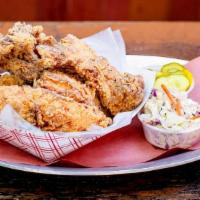 3 Pc Chicken Strips · 3 pieces of fried chicken strips with cole slaw