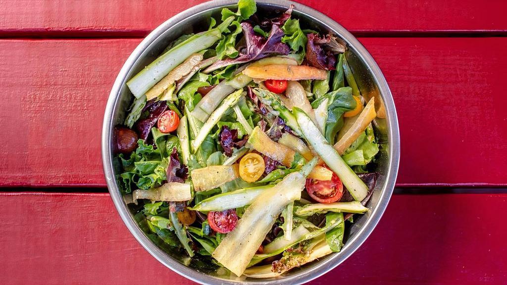 Organic Green Salad · With farmers market veggies and balsamic vinaigrette.