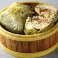 C14  Stuffed Sticky Rice Lotus Leaf Wrap  珍珠糯米鸡 · 