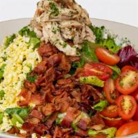 Lunch Cobb Salad · Chicken Breast, Avocado, Blue Cheese, Bacon, Tomato, Egg and Mixed Greens Tossed in Our Vina...