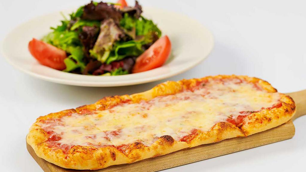 Lunch Cheese Flatbread Pizza · Mozzarella and Tomato Sauce