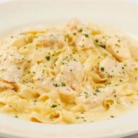 Lunch Fettuccini Alfredo With Chicken · A Rich Parmesan Cream Sauce