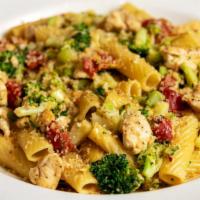 Lunch Chicken & Broccoli Pasta · Rigatoni Pasta Tossed with Sauteed Chicken, Broccoli, Lots of Garlic, Tomatoes, Parmesan and...