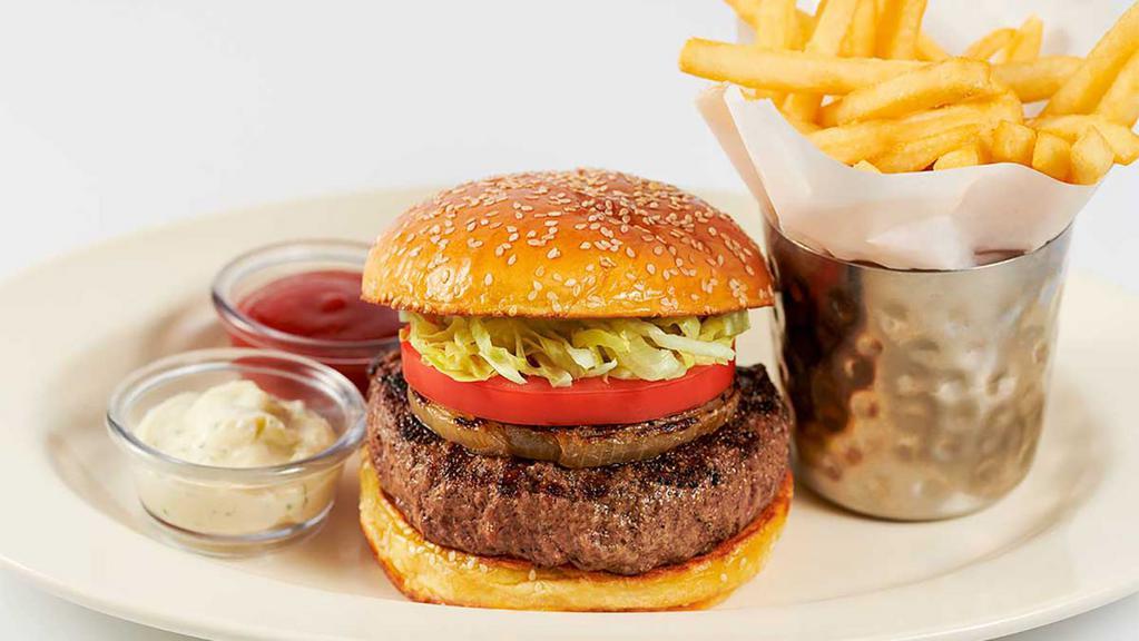 Classic Burger · A Chop House Hamburger. Served with a Slice of Grilled Onion, Lettuce and Tomato