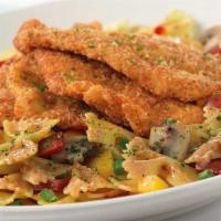 Louisiana Chicken Pasta · Parmesan Crusted Chicken Served Over Pasta with Mushrooms, Peppers and Onions in a Spicy New...