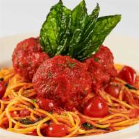Spaghetti And Meatballs · Housemade Meatballs Made with Beef, Italian Sausage and Parmesan with Our Tomato Sauce and B...