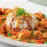 Bang-Bang Chicken And Shrimp · A Spicy Thai Dish with the Flavors of Curry, Peanut, Chile and Coconut. Sautéed with Vegetab...