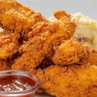 Chicken “Littles”  · Chicken Tenderloins Breaded and Fried Crisp. Served with Mashed Potatoes and Fresh Buttered ...