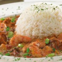 Shrimp And Chicken Gumbo · Shrimp, Chicken, Andouille Sausage, Tomatoes, Peppers, Onions and Garlic Simmered in a Spicy...