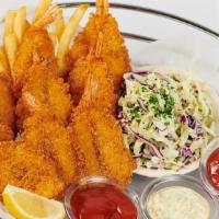 Fried Shrimp Platter · Lightly Breaded and Fried Crisp with French Fries and Cole Slaw