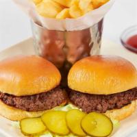 Kids' Roadside Sliders · Two Bite-Sized Burgers on Mini-Buns. Served with Fries or Fresh Fruit