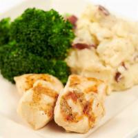 Kids' Grilled Chicken · Served with Mashed Potatoes and Broccoli