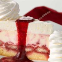 Lemon Raspberry Cream Cheesecake · Raspberry-Vanilla Cake, Creamy Lemon Cheesecake, Raspberry Lady Fingers and Lemon Mousse