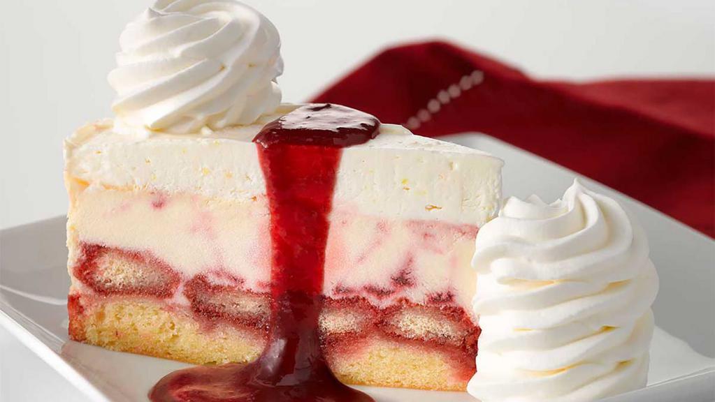 Lemon Raspberry Cream Cheesecake · Raspberry-Vanilla Cake, Creamy Lemon Cheesecake, Raspberry Lady Fingers and Lemon Mousse