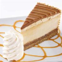 Salted Caramel Cheesecake · Caramel Cheesecake and Creamy Caramel Mousse on a Blonde Brownie all Topped with Salted Cara...