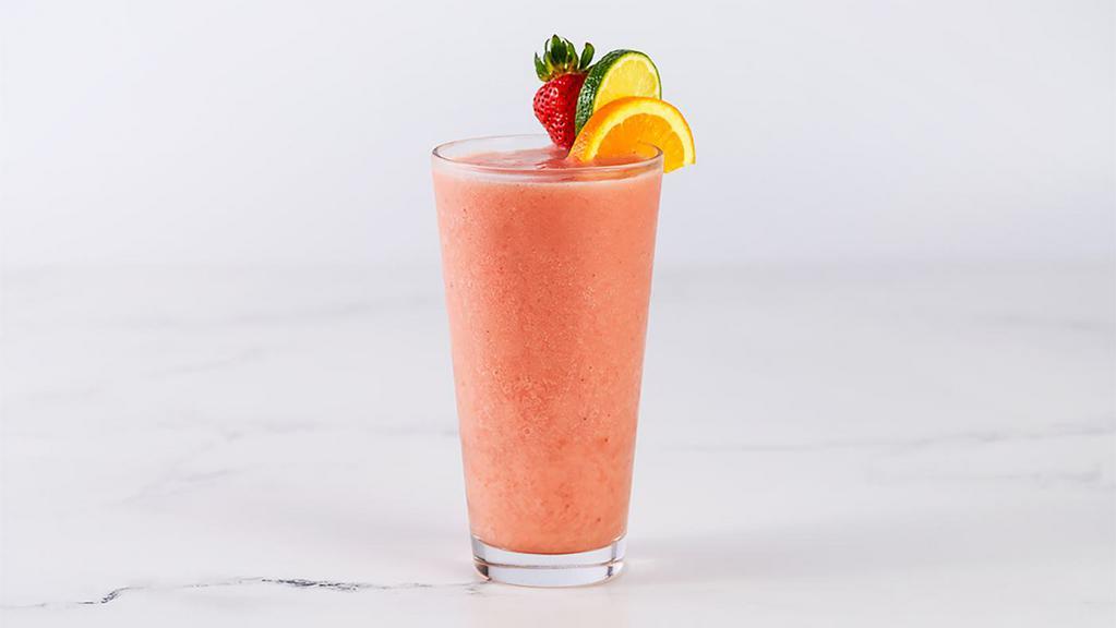 Strawberry Fruit Smoothie · Strawberries, Orange and Pineapple Juices, Coconut and Banana All Blended with Ice