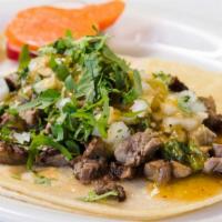 Tacos · Crispy or softs shell, choice of meat, whole pinto beans, lettuce, pico de gallo, sour cream...