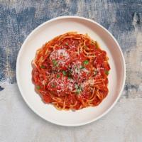 Spaghetti With Meatballs · Marinara sauce, spaghetti and meatballs.
