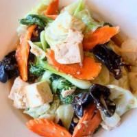 Mixed Vegetables · Cabbage, broccoli, carrots, and black mushrooms sauteed in garlic sauce.