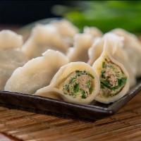 Pork Dumplings with Green Chive韭菜猪肉水饺 · 12 dumplings in each order