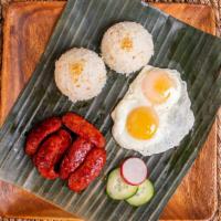 Longsilog · Sweet Pork Sausage  with 2 eggs and garlic rice