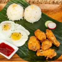Chicken Silog · Fried Chicken with 2 Eggs and Garlic Rice