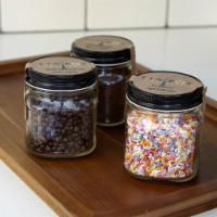 Jar of Chocolate Sprinkles · A jar of all-natural chocolate sprinkles.