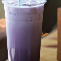 Taro Tea · Taro tea with boba and non-dairy cream. Boba can be replaced with other toppings.