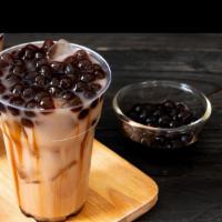 Milk Tea · Milk tea with boba and non-dairy cream. Boba can be replaced with other toppings.