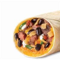 Nacho burrito · Cheesy spice, beans, rice, cheese, queso fundido, jalapeños, tortilla strips, and salsa crem...