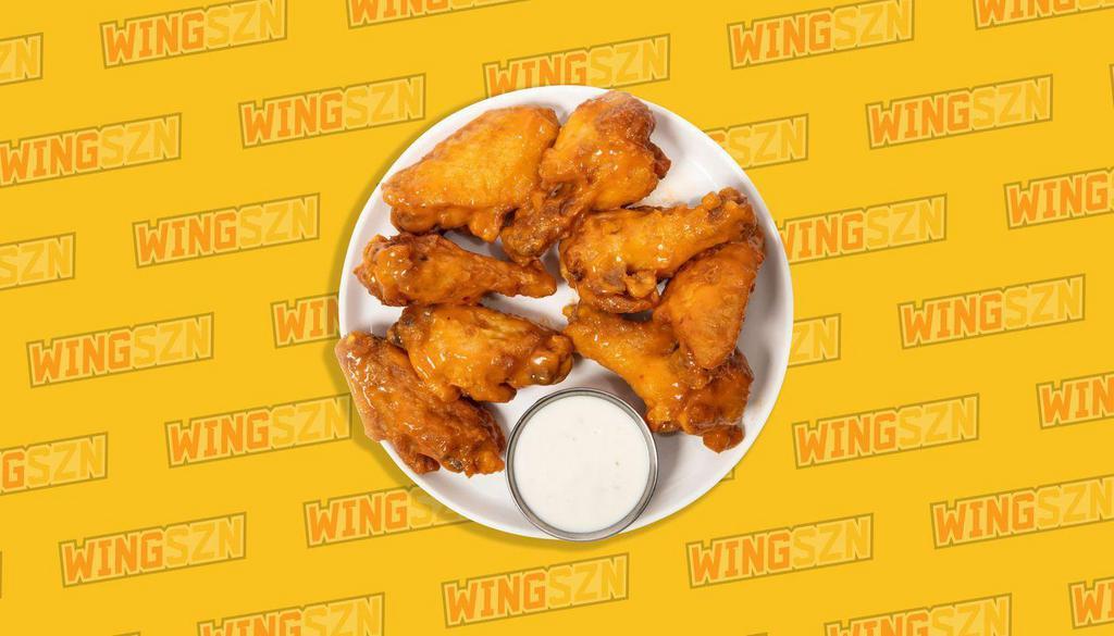 Blazin’ Orange Soda · Our signature blend of real orange soda, orange zest, red pepper, and just a touch of hot sauce, tossed with our classic, bone-in chicken wings. Sticky, sweet, & mind-bogglingly delicious.