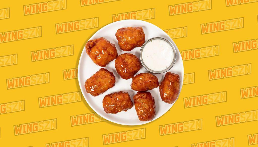 Sweet Honey Heat · The perfect balance of sweet and heat - fresh honey and sweet strawberry preserves meets crushed red pepper, garlic, tossed with our 100% white-meat boneless chicken wings.