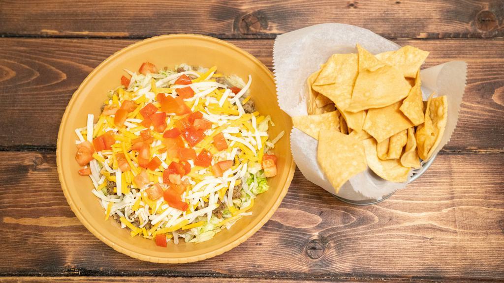 Taco Salad · A bed of lettuce topped with your choice of meat, cheese and tomato.