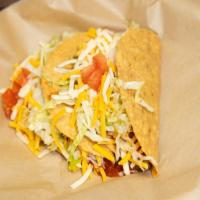 Taco · Your choice of beef, chicken, steak, pork, chunky beef or chili Verde in a soft or crunchy s...
