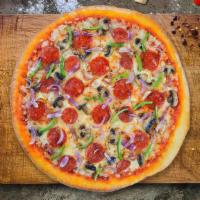 Tipsy Tomato Builder · Build your own pizza with your choice of sauce, vegetables, meats, and toppings baked on a h...